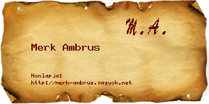 Merk Ambrus névjegykártya